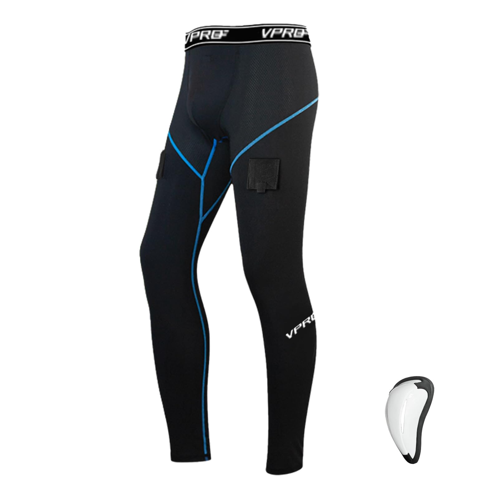 VPRO Hockey Compression Shirt & Pants with Athletic Cup & Sock Tabs for Men & Boys, JR, SR - Image 4