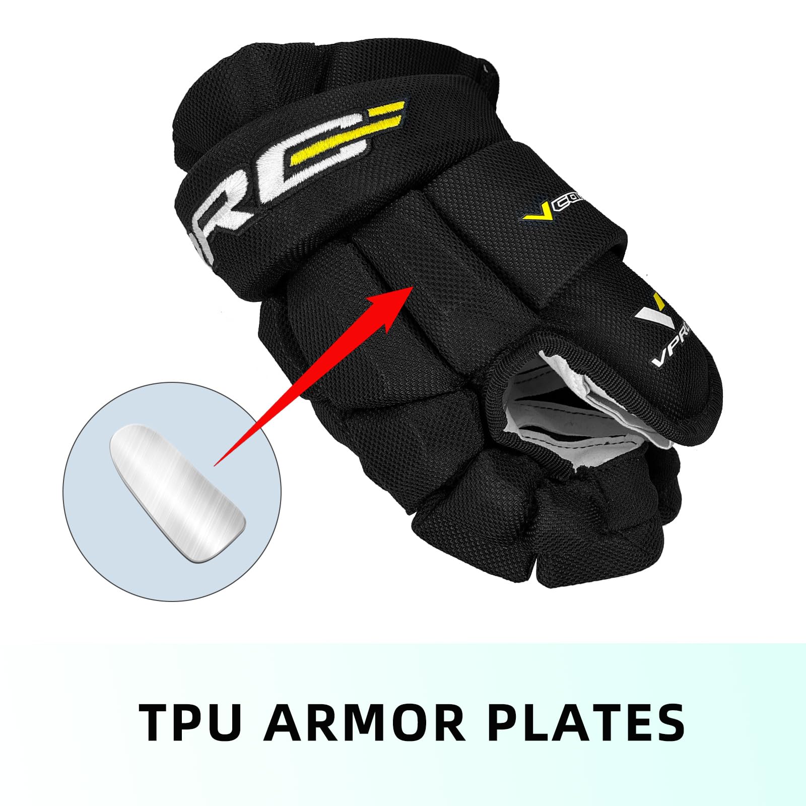 VPRO Ice Hockey Gloves, 8" to 15" Adult Youth Street Hockeys Gloves Lightweight Breathable for Hockey Players, Kids, Junior & Senior - Image 5