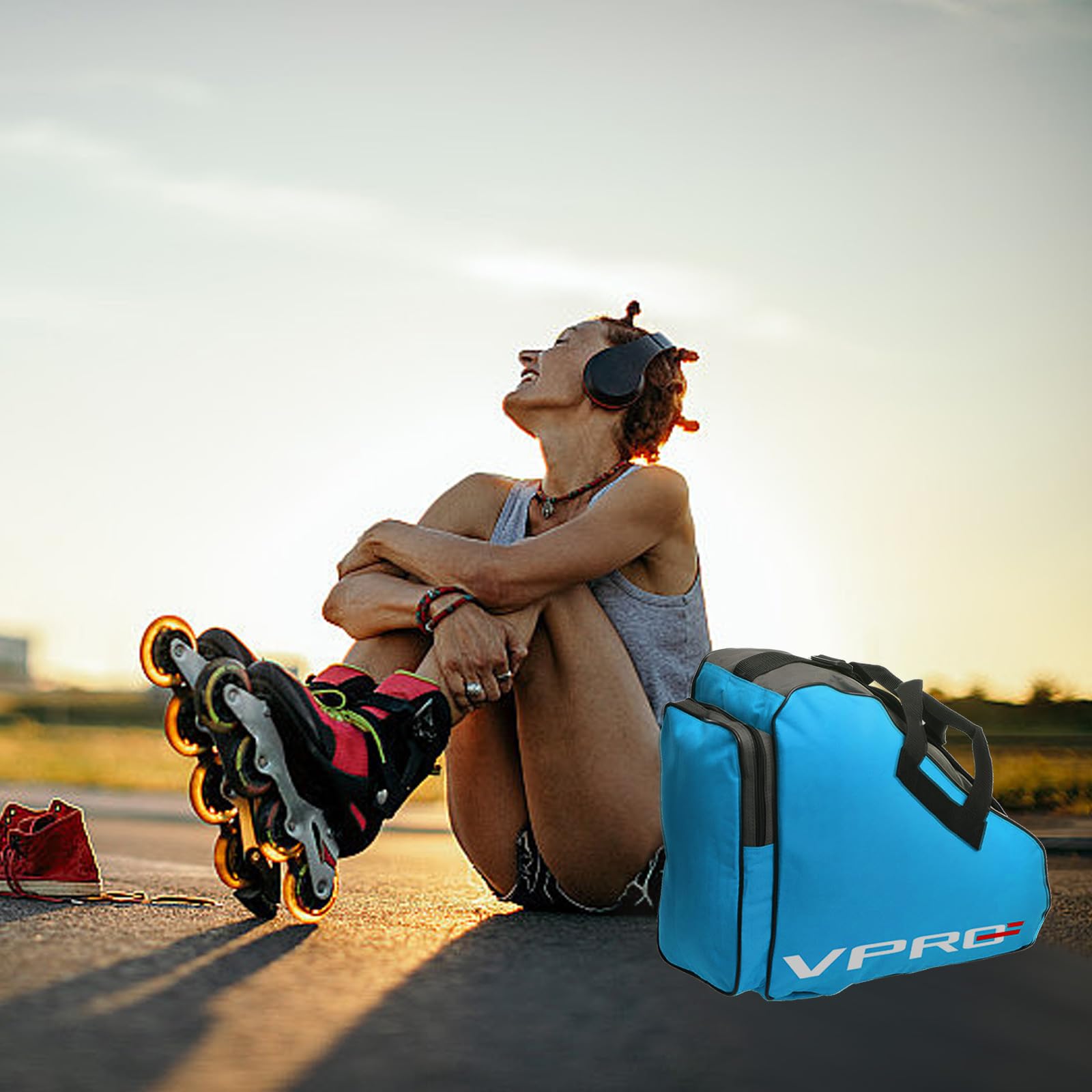 VPRO Ice & Inline Skate Bag - Roller Skate Bag with Adjustable Shoulder Strap and Top Handle for Kids and Adults - Image 6
